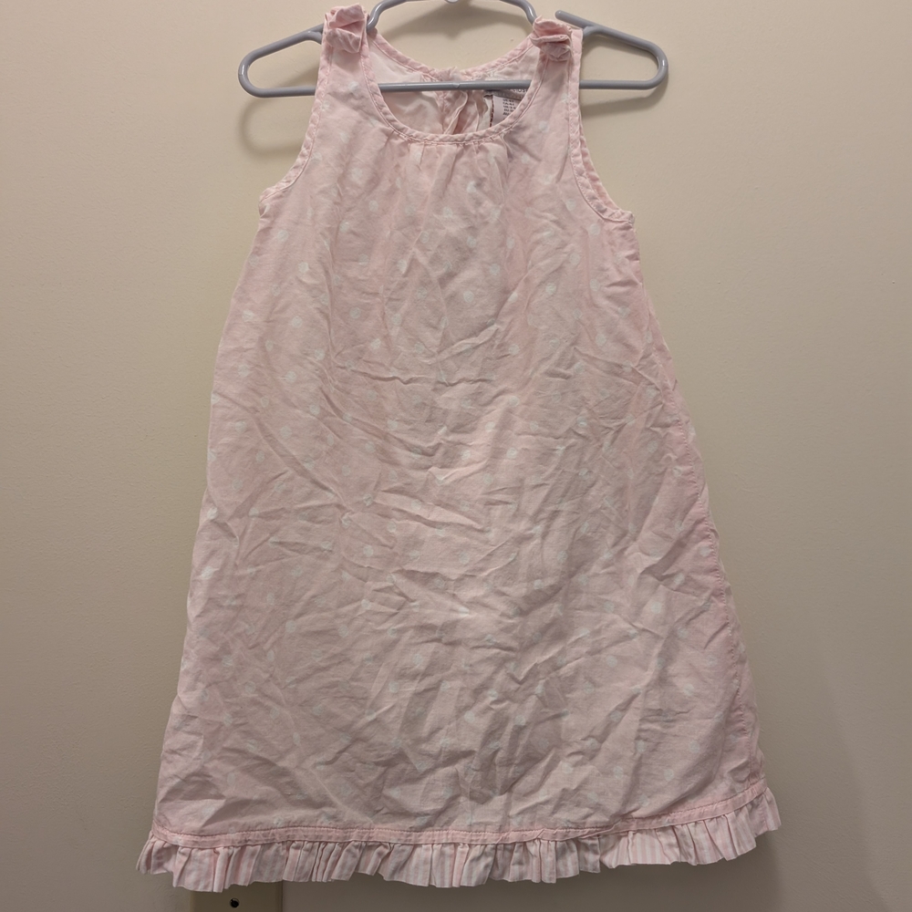 Jillian's Closet Pink And White Polka Dots Sleeveless Girl's 4T Dress Summer